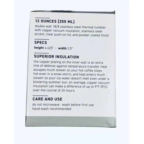 CECE Stainless Steel Tumbler Mug 12oz Hot Cold Beverage Travel Cup Leak Proof - Picture 8 of 11